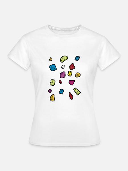 Boulder Bouldern Klettern Griffe Kletterhalle - Frauen T-Shirt - Weiß