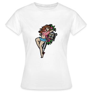 PIN UP GIRL TATTOO - Frauen T-Shirt - Weiß - Vorne - AI Model Female 172 dark (172cm)