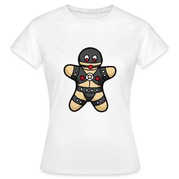 Homme en pain d’épice bdsm sadomaso esclave - T-shirt Femme - blanc - Devant - AI Model Female 172 dark (172cm)