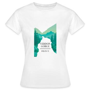 Gorges du Verdon - France - T-shirt Femme - blanc - Devant - AI Model Female 172 dark (172cm)