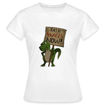 Syndicat des Dino de grève des salaires équitables - T-shirt Femme - blanc - Devant - AI Model Female 172 dark (172cm)