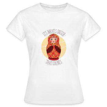 Russische Schönheit Matrjoschka Babuschka - Frauen T-Shirt - Weiß - Vorne - AI Model Female 172 dark (172cm)