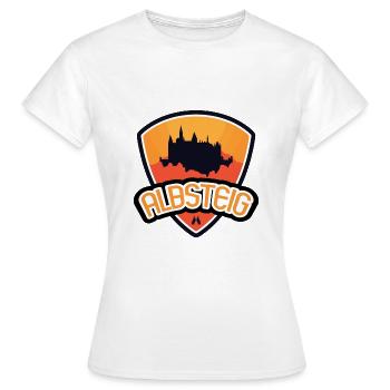 Albsteig - Schwäbische Alb - Frauen T-Shirt - Weiß - Vorne - AI Model Female 172 dark (172cm)