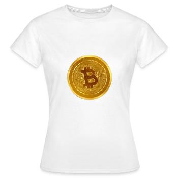 In Crypto We Trust Large Bitcoin Coin Design Tradi - Women's T-Shirt - white - Front - AI Model Female 172 dark (172cm)