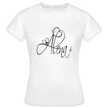 Alena Name Vorname Mädchen Kalligrafie Dekor - Frauen T-Shirt - Weiß - Vorne - AI Model Female 172 dark (172cm)