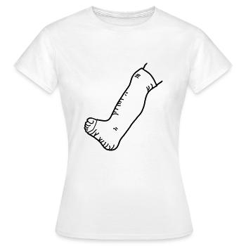 Bein in Gips _1_g1s - Frauen T-Shirt - Weiß - Vorne - AI Model Female 172 dark (172cm)
