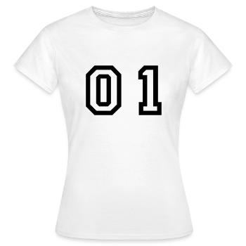 nombre - 01 - zéro un - T-shirt Femme - blanc - Devant - AI Model Female 172 dark (172cm)