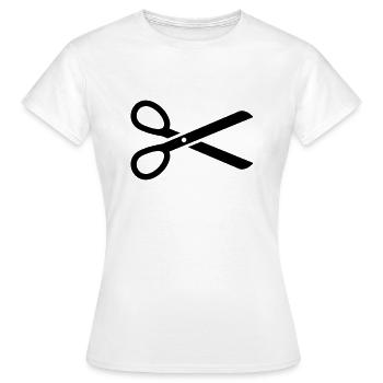 Schere - Frauen T-Shirt - Weiß - Vorne - AI Model Female 172 dark (172cm)