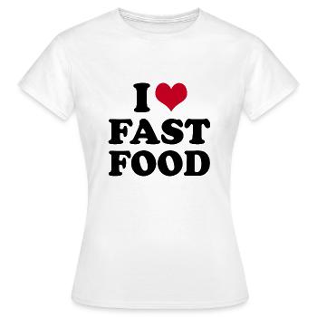 J’adore la restauration rapide - T-shirt Femme - blanc - Devant - AI Model Female 172 dark (172cm)