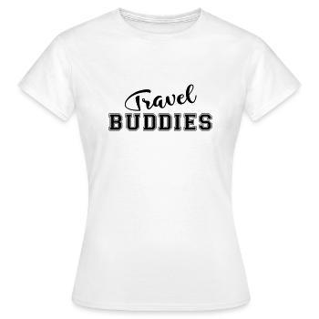 THE FASHION TEE - BUDDIES DE VOYAGE - T-shirt Femme - blanc - Devant - AI Model Female 172 dark (172cm)