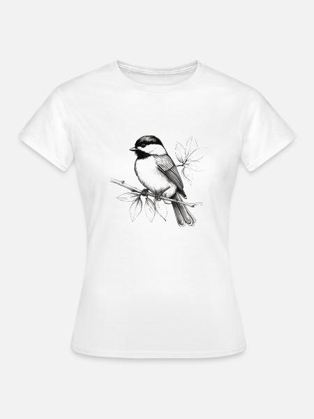 Meise Zeichnung - Frauen T-Shirt - Weiß