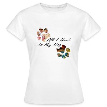 Empreintes de pattes pattes pattes chien chien - T-shirt Femme - blanc - Devant - AI Model Female 172 dark (172cm)