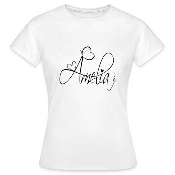 Amelia Name Vorname Mädchen Kalligrafie Dekor - Frauen T-Shirt - Weiß - Vorne - AI Model Female 172 dark (172cm)