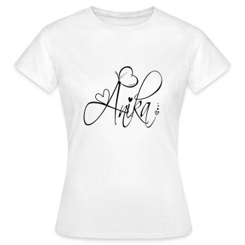 Anika Name Vorname Mädchen Kalligrafie Dekor - Frauen T-Shirt - Weiß - Vorne - AI Model Female 172 dark (172cm)