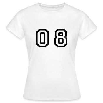 nombre - 08 - zéro huit - T-shirt Femme - blanc - Devant - AI Model Female 172 dark (172cm)