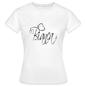 Bianca Name Vorname Mädchen Kalligrafie Dekor - Frauen T-Shirt - Weiß - Vorne - AI Model Female 172 dark (172cm)