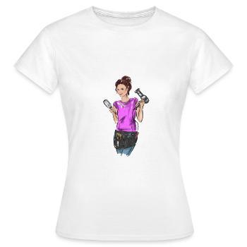 hair stylist - Women's T-Shirt - white - Front - AI Model Female 172 dark (172cm)
