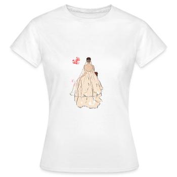 Braut in Brautkleid mit Schleier - Frauen T-Shirt - Weiß - Vorne - AI Model Female 172 dark (172cm)