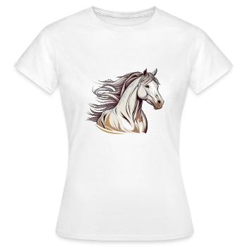 Cheval sauvage - T-shirt Femme - blanc - Devant - AI Model Female 172 dark (172cm)