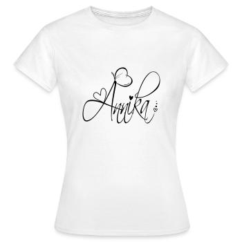 Annika Name Vorname Mädchen Kalligrafie Dekor - Frauen T-Shirt - Weiß - Vorne - AI Model Female 172 dark (172cm)