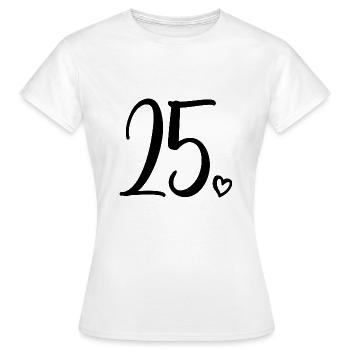 25ème anniversaire Femmes 25 ans Mignon Numéro 25 - T-shirt Femme - blanc - Devant - AI Model Female 172 dark (172cm)