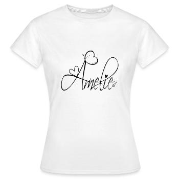 Amelie Name Vorname Mädchen Kalligrafie Dekor - Frauen T-Shirt - Weiß - Vorne - AI Model Female 172 dark (172cm)