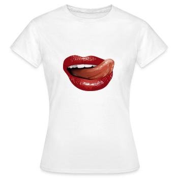 Langue Bouche BOUCHE PROTÈGE-DENTS IDÉE CADEAU - T-shirt Femme - blanc - Devant - AI Model Female 172 dark (172cm)