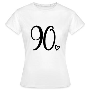 90. Geburtstag Frauen 90 Jahre alt Niedliche Nummer 90 - Frauen T-Shirt - Weiß - Vorne - AI Model Female 172 dark (172cm)