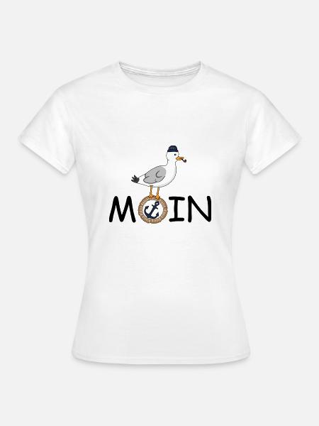 Moin Möwe Seil - Frauen T-Shirt - Weiß