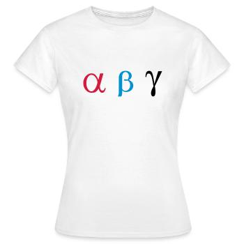 ALPHA BETA GAMMA - Frauen T-Shirt - Weiß - Vorne - AI Model Female 172 dark (172cm)