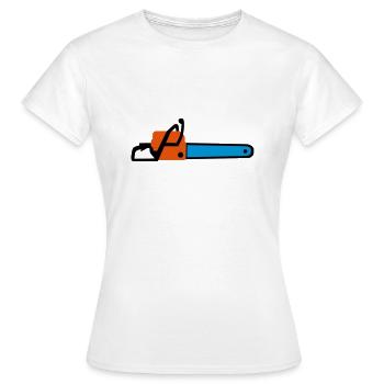 scie à chaîne - T-shirt Femme - blanc - Devant - AI Model Female 172 dark (172cm)
