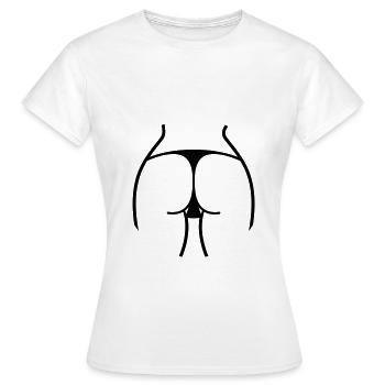 Heißer Arsch einer Frau im Tanga am Strand - Frauen T-Shirt - Weiß - Vorne - AI Model Female 172 dark (172cm)