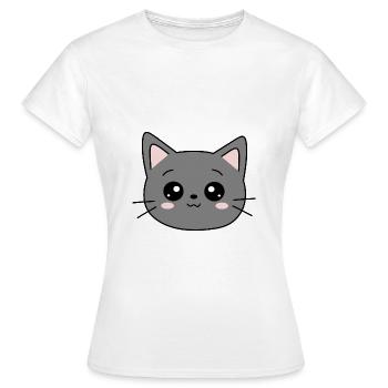 chat noir chat chaton doux cadeau de Noël - T-shirt Femme - blanc - Devant - AI Model Female 172 dark (172cm)