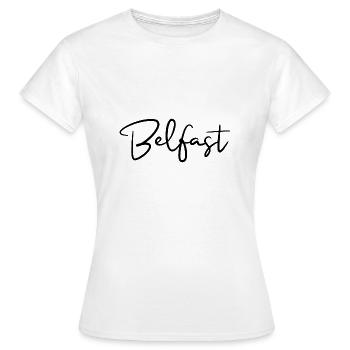 Belfast, capitale de l’Irlande du Nord - T-shirt Femme - blanc - Devant - AI Model Female 172 dark (172cm)