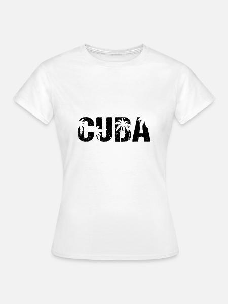 Cuba Palmen Karibik Insel Kuba - Frauen T-Shirt - Weiß
