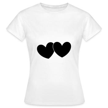 Pixel Heart Schwarzes Herz Geschenk - Frauen T-Shirt - Weiß - Vorne - AI Model Female 172 dark (172cm)