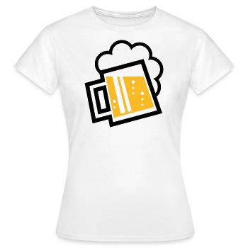 Chope à bière bavaroise (bière / chope à bière / L / \ / 2C) - T-shirt Femme - blanc - Devant - AI Model Female 172 dark (172cm)