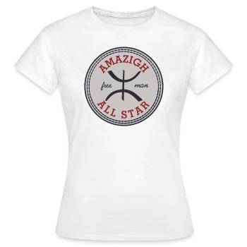 Amazigh AllStar - T-shirt Femme - blanc - Devant - AI Model Female 172 dark (172cm)