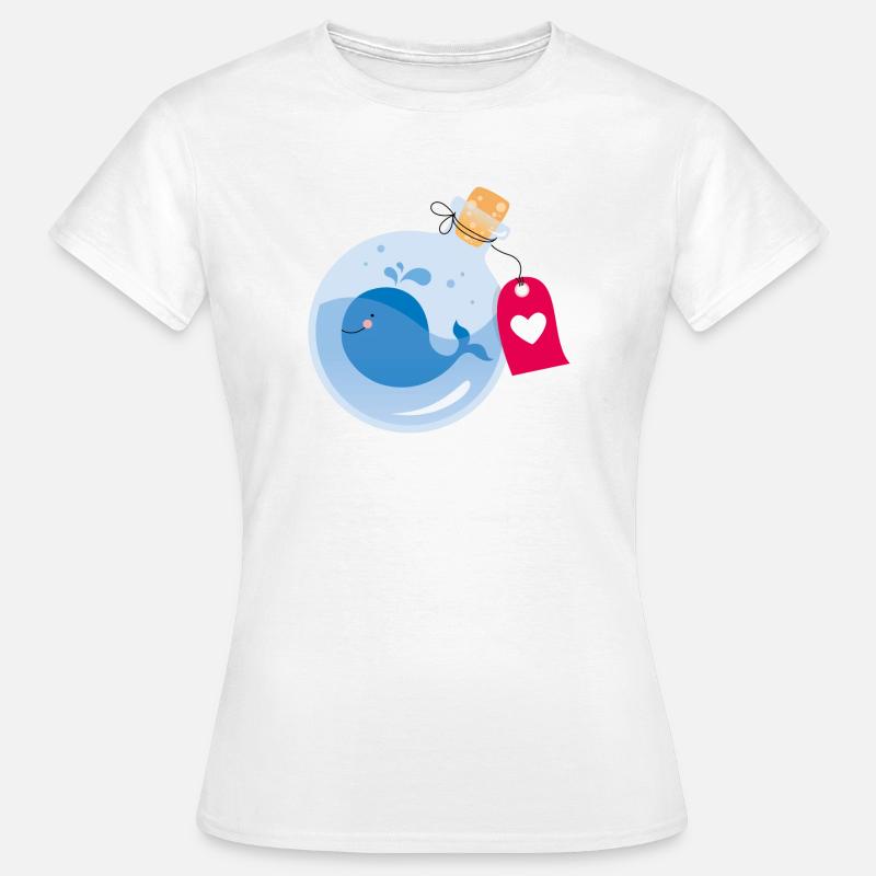 Message in a bottle with a small whale - Women's T-Shirt - white