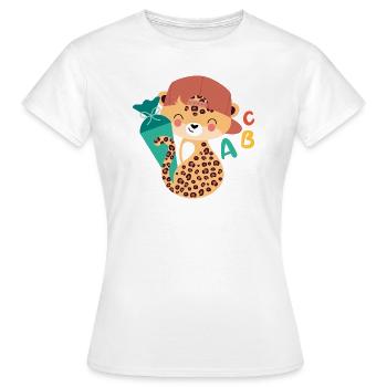 Léopard avec cône d’écolier - T-shirt Femme - blanc - Devant - AI Model Female 172 dark (172cm)