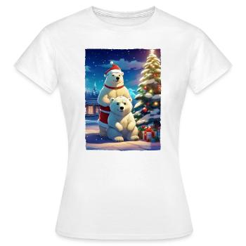 Christmas Polar Bear 1.3 - Women's T-Shirt - white - Front - AI Model Female 172 dark (172cm)
