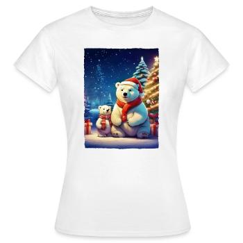 Christmas Polar Bear 1.5 - Women's T-Shirt - white - Front - AI Model Female 172 dark (172cm)