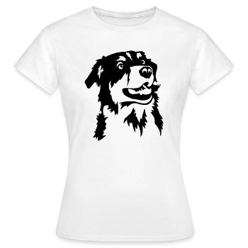 Australian shepherd - T-shirt Femme - blanc - Devant - AI Model Female 172 dark (172cm)
