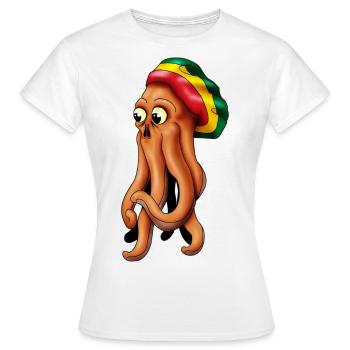 rasta squid cthuhlu - Women's T-Shirt - white - Front - AI Model Female 172 dark (172cm)