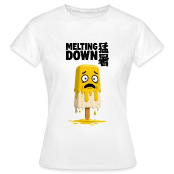 Schmelzendes Zitronen-Eis am Stiel - Frauen T-Shirt - Weiß - Vorne - AI Model Female 172 dark (172cm)
