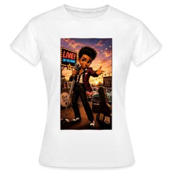 Bobby Singer Rock'n'Roll-Konzert 50er Jahre – Kek-Ina - Frauen T-Shirt - Weiß - Vorne - AI Model Female 172 dark (172cm)
