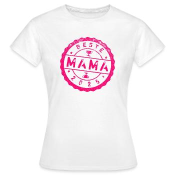 BESTE MAMA 2025 - Frauen T-Shirt - Weiß - Vorne - AI Model Female 172 dark (172cm)