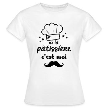 la pâtissière - T-shirt Femme - blanc - Devant - AI Model Female 172 dark (172cm)