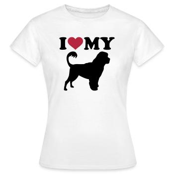 Portugiesischer Wasserhund - Frauen T-Shirt - Weiß - Vorne - AI Model Female 172 dark (172cm)