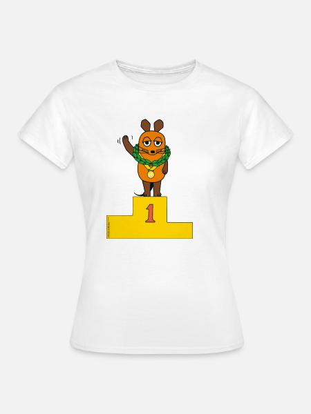 Die Maus bei Siegerehrung - Frauen T-Shirt - Weiß